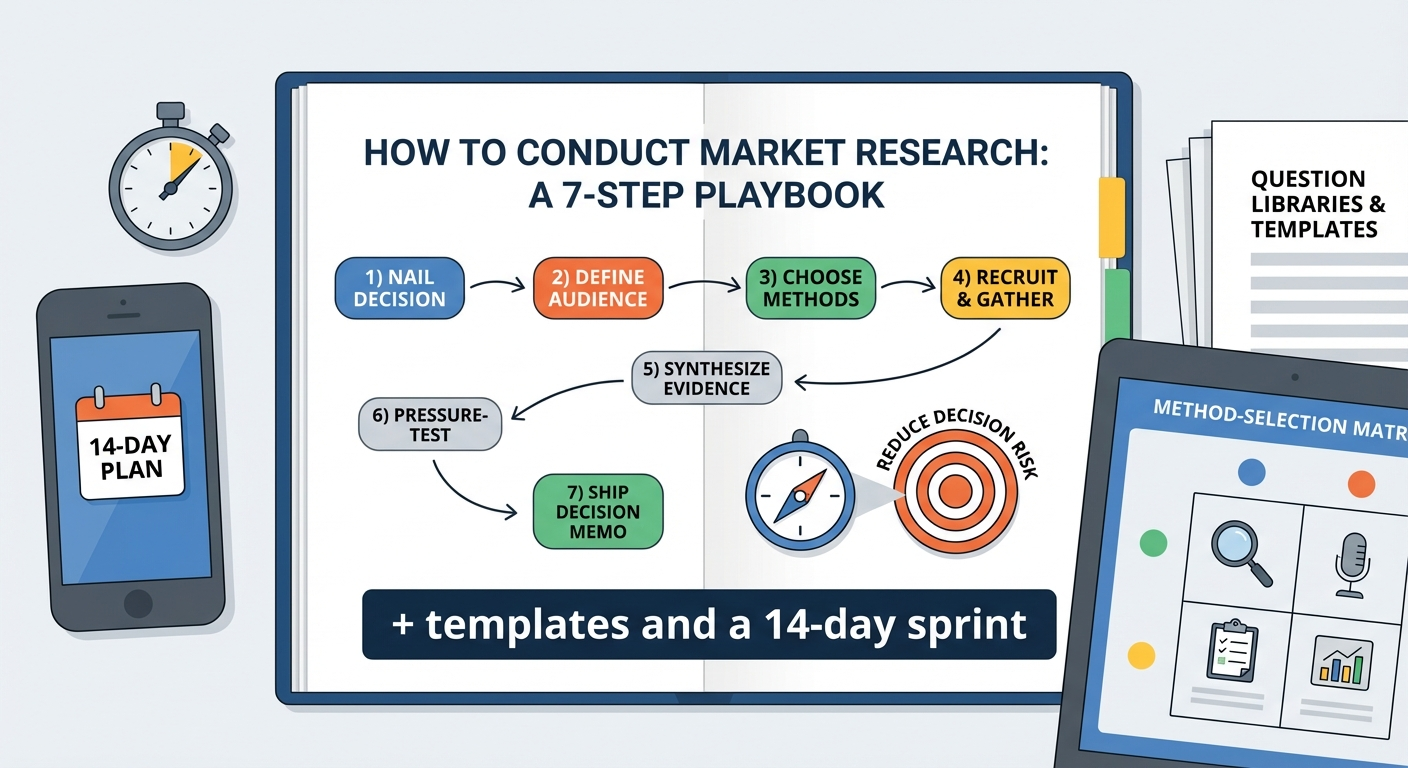 How to Conduct Market Research: a 7‑Step Playbook (+ templates and a 14‑day sprint)