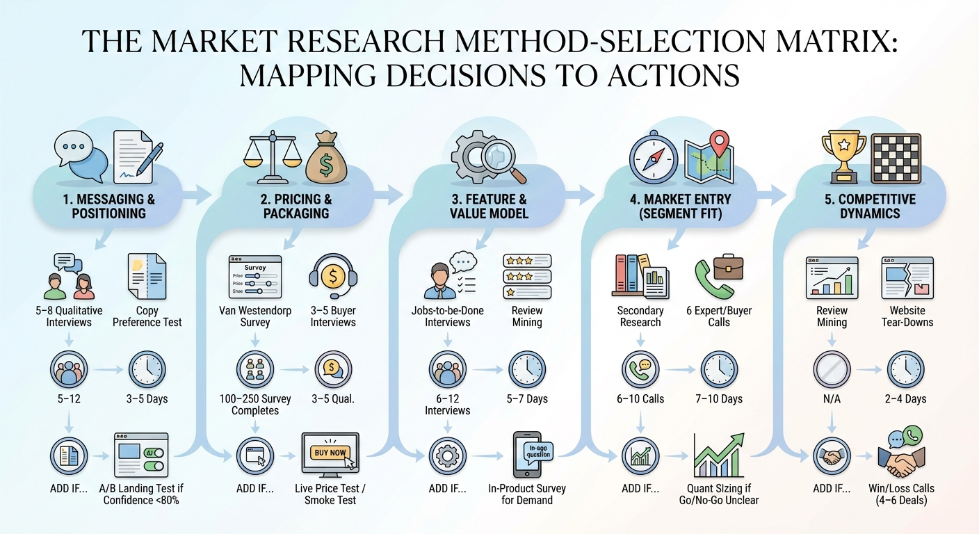 Method‑selection matrix overview